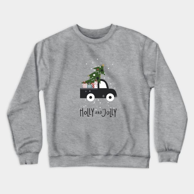 Holly and Jolly Crewneck Sweatshirt by studioaartanddesign